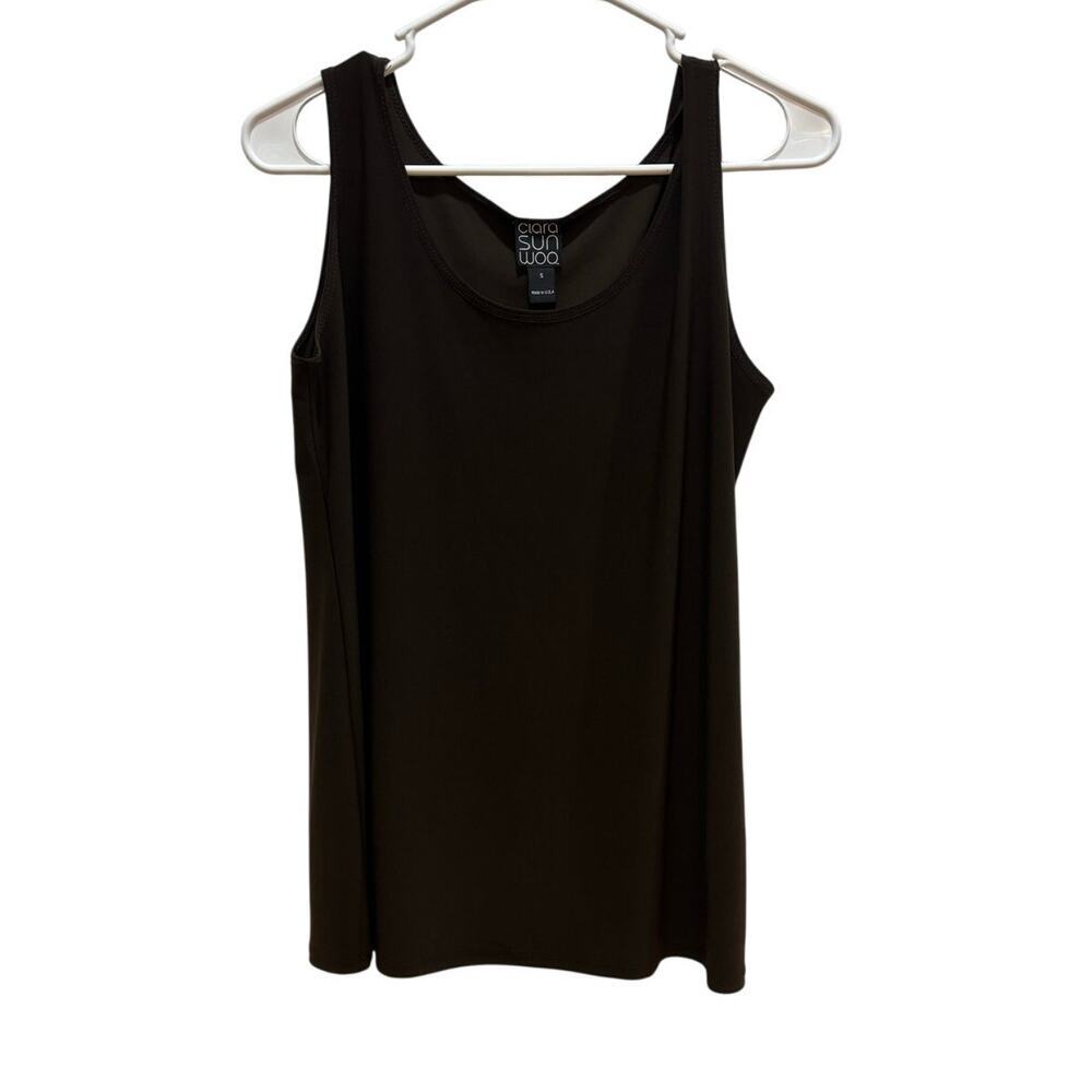 Clara Sun Woo Women S Brown Scoop Neck Tank Top Classic Chic